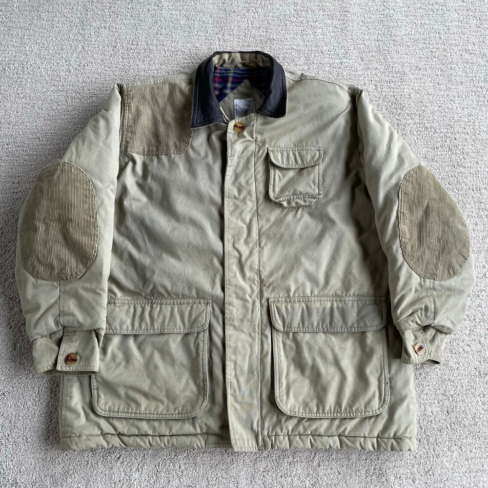 Vintage John Weitz Blanket Lined Hunting Outdoor Chores Beige Mens Jacket Sz XL